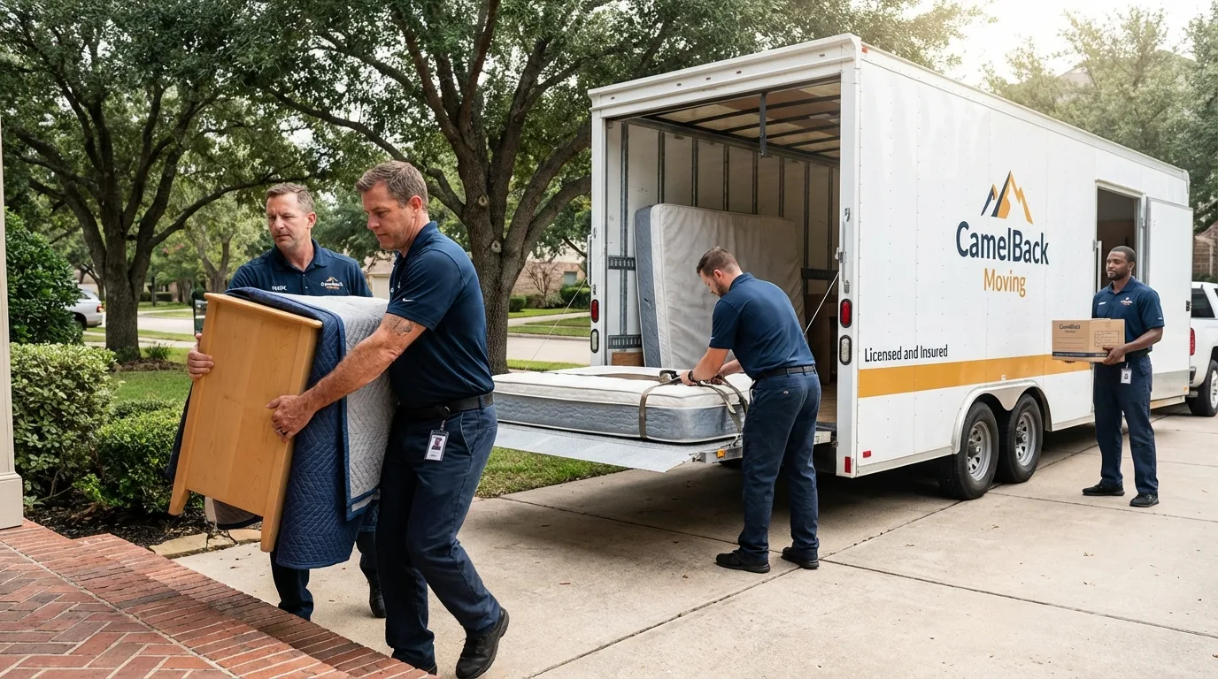 Crew loading residential truck for cross-state move from Wooster, OH