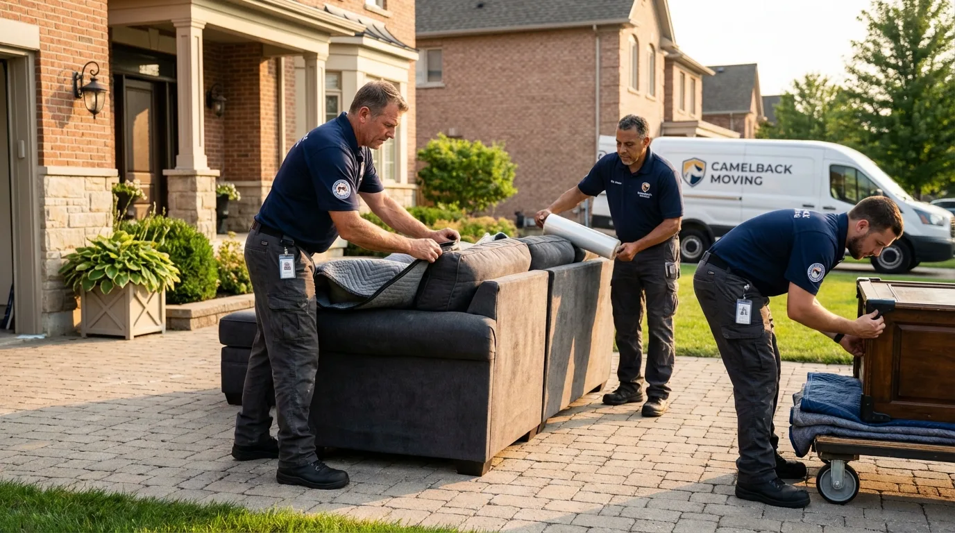 Large estate moving crew wrapping furniture in Wooster, OH